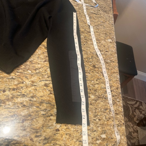 Theory Men's Sweater Black Quarter Zip Wool Cut And Sew Large - Picture 8 of 8